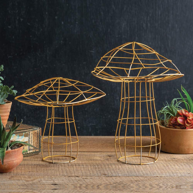 CTW Home Collection 770480 Portobello Garden Mushrooms, Set of Two, 12.75-inch Height