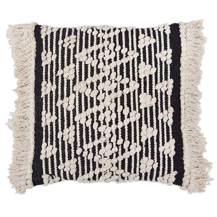 CTW Home Collection Gaia Hand Woven Boho Decorative Throw Pillow, 18-inch Square, Cotton and Polyfil Insert, Couch or Bed Decoration
