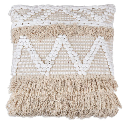 CTW Home Collection Calliope Hand Woven Throw Pillow, 18-inch Square, Cotton and Polyfil Insert, Couch or Bed Decoration
