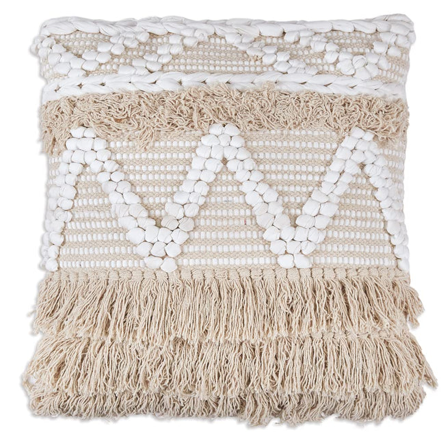 CTW Home Collection Calliope Hand Woven Throw Pillow, 18-inch Square, Cotton and Polyfil Insert, Couch or Bed Decoration