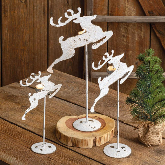 CTW 370338 Metal Reindeer, Set of 3, White