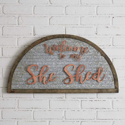CTW Home Collection 370446 Galvanized She Shed Sign, 28-inch Width