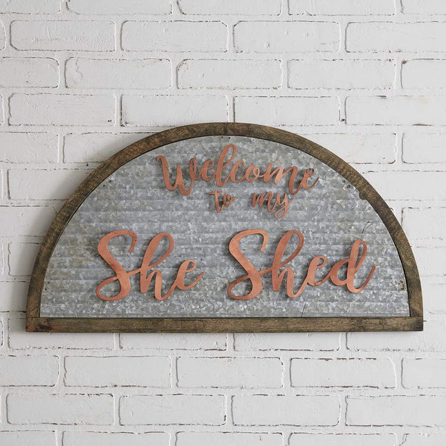 CTW Home Collection 370446 Galvanized She Shed Sign, 28-inch Width