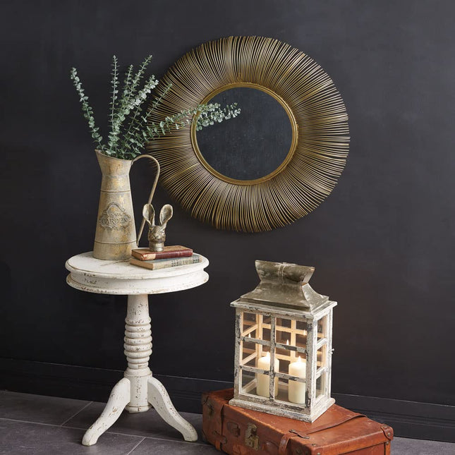 CTW Home Collection Golden Sunburst Mirror, 32-inch Diameter