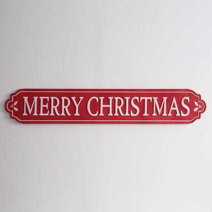 CTW Home Collection Metal Merry Christmas Street Sign, 42.5-inch Width, Holiday Season Decoration
