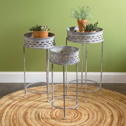 CTW 790147 Olive Bucket Plant Stand, Set of 3
