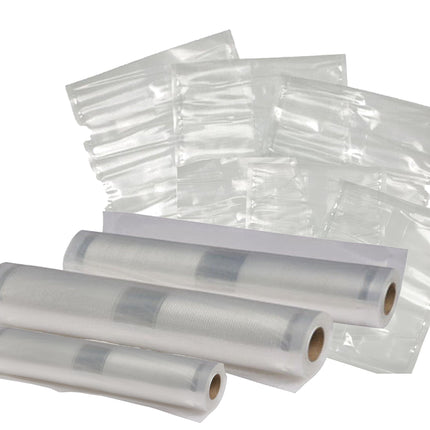 Nesco VS-07V Vacuum Sealer Bag Variety Pack, Bag/Roll Combo, Clear