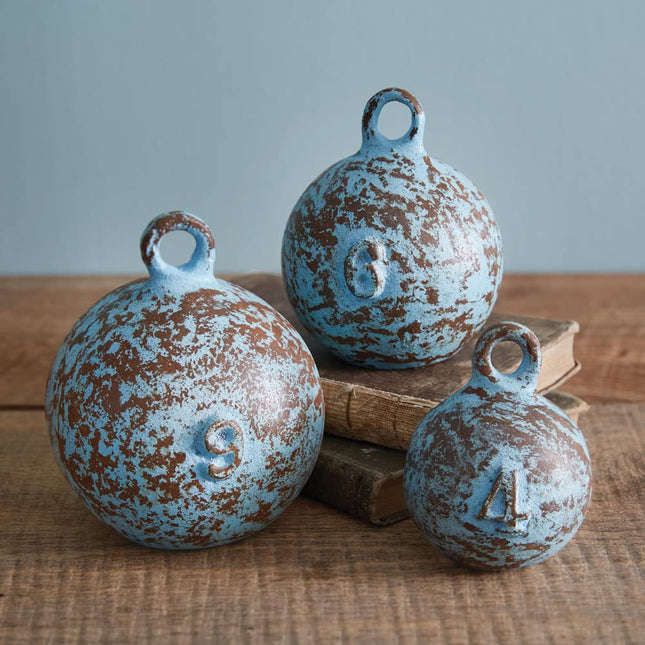 CTW Home Collection Weathered Nautical Weight, Set of 3, Cast Iron, 5-inch Height, Home Decor, Table Accent, Ocean
