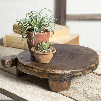 CTW Home Collection Primitive Round Breadboard, 12 W x 10 D x 3 T, Brown, Resin