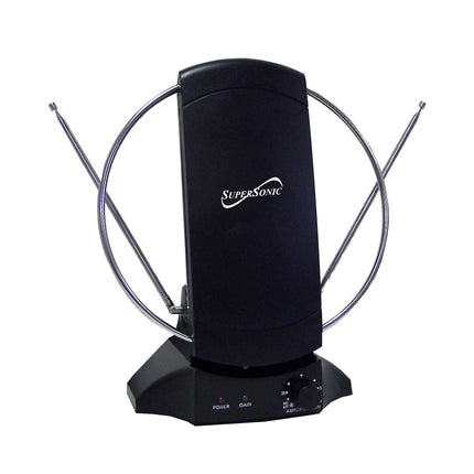 SuperSonic SC-605 HDTV Digital Amplified Indoor Antenna - Supports 1080p and 720p, Noise Reduction, FM Reception - 47-860 MHz