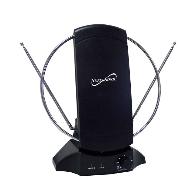 SuperSonic SC-605 HDTV Digital Amplified Indoor Antenna - Supports 1080p and 720p, Noise Reduction, FM Reception - 47-860 MHz