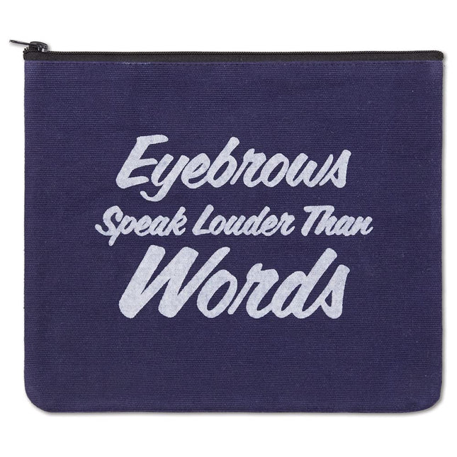 CTW Home Collection Eyebrows Speak Makeup Travel Bag, 11-inch Length, Canvas, Travel Accessories