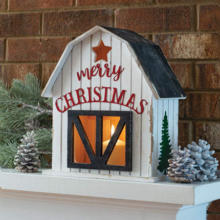 Colonial Tin Works Wooden Holiday Barn Lantern