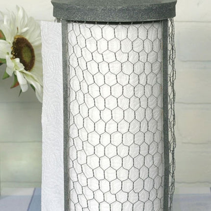 Colonial Tin Works Chicken Wire Paper Towel Holder (Grey) (Gray)