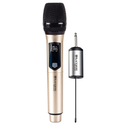 Blackmore UHF Wireless Handheld Dynamic Microphone System with Rechargeable Receiver, 200ft Range, 1/4'' Plug, for PA System, Karaoke, Concert