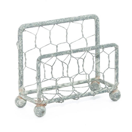 Chicken Wire Business Card Holder with Barn Roof Finish