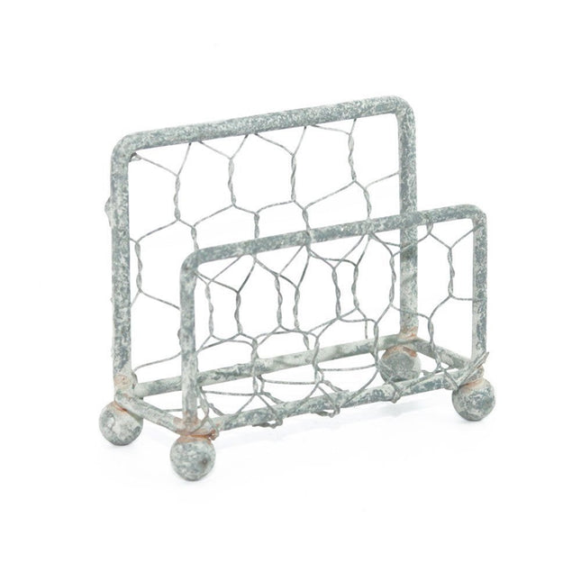 Chicken Wire Business Card Holder with Barn Roof Finish