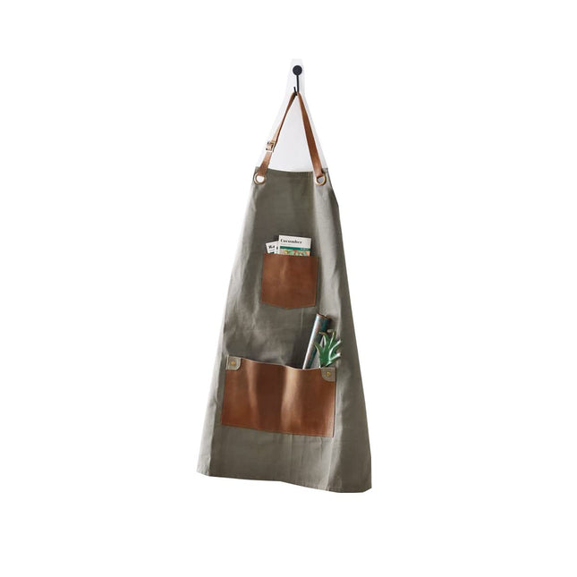 Colonial Tin Works 510464 Dark Grey Canvas Utility Apron, 32-inch Height