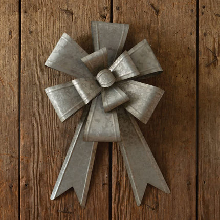 Colonial Tin Works Oversized Galvanized Metal Bow