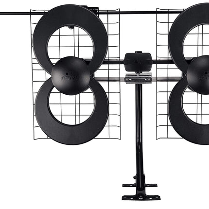 Antennas Direct ClearStream 4V TV Antenna, 70+ Mile Range, UHF/Vhf, Multi-Directional, Indoor, Attic, Outdoor, Mast W/Pivoting Base/Hardware/Adjustable Clamp/Sealing Pads, 4K Ready, Black - C4-V-CJM