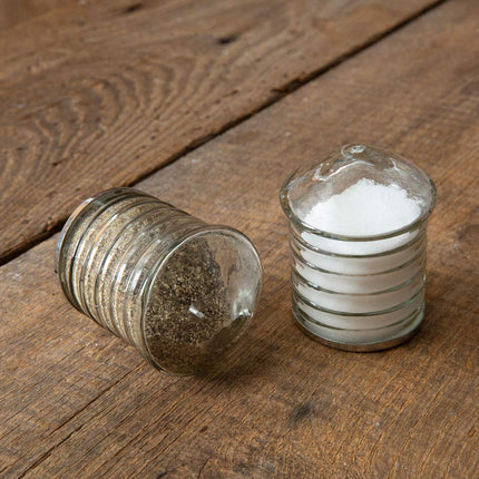 CTW Home Collection 370526 Silo Salt and Pepper Shakers, Set of Two, 2.25-inch Diameter, Glass