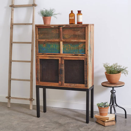 Colonial Tin Works Reclaimed Bar Cabinet, 55.25-inch Height, Wood