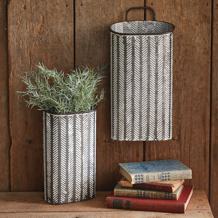 CTW 370691 Tall Herringbone Bin, Set of 2