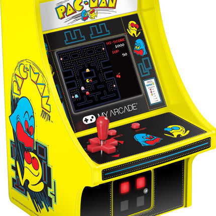 My Arcade Micro Player Mini Arcade Machine: Pac-Man Video Game, Fully Playable, 6.75 Inch Collectible, Color Display, Speaker, Volume Buttons, Headphone Jack, Battery or Micro USB Powered