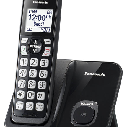 Panasonic Expandable Cordless Phone System with Call Block and High Contrast Displays and Keypads - 1 Cordless Handset - KX-TGD510B (Black)