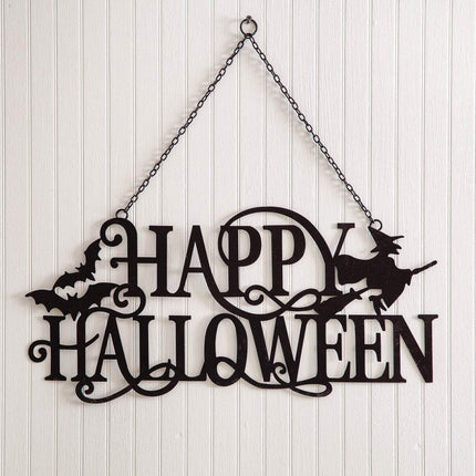 CTW 770358 Happy Halloween Hanging Sign, 23-inch Width, Black, Metal