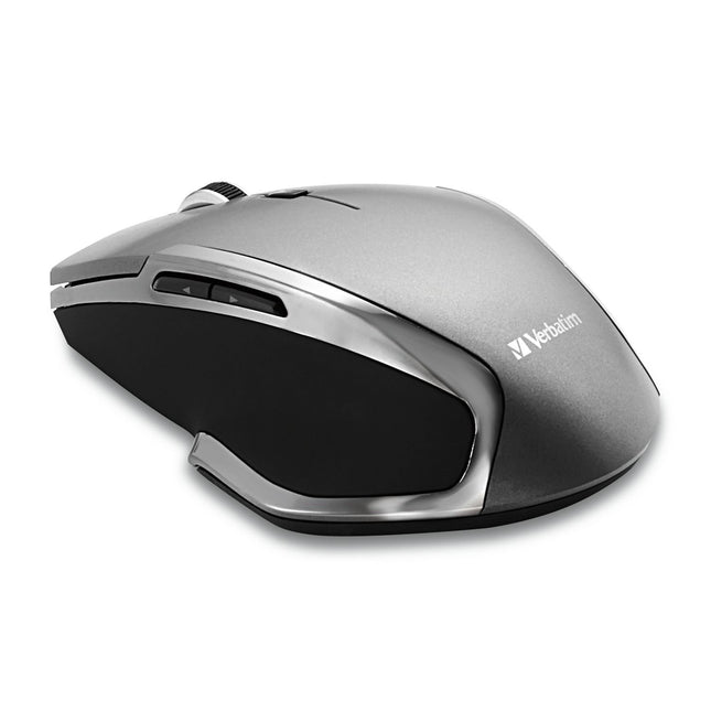 Verbatim 2.4G Wireless 6-Button LED Ergonomic Deluxe Mouse - Computer Mouse with Nano Receiver for Mac and PC - Black,Graphite