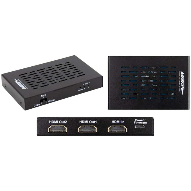 Metra CS-1X2HDMSPL5 HDMI Splitter with 1 Input and 2 Outputs and Built-in Scaling, Black