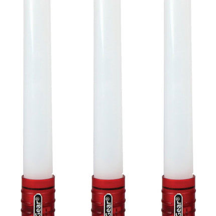 Life Gear - WM11-10446-RED LED Emergency Road Flares 3-Pack, Reusable Safety Glow Stick with Flasher & Magnetic Bases - Batteries Included Red