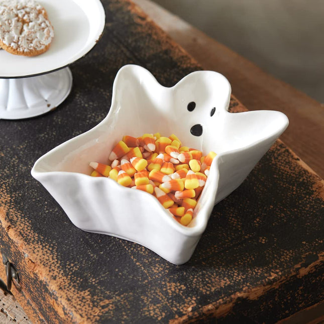 CTW Home Collection Halloween Porcelain Ghost Candy Dish, 7.25-inch Width, Holiday Kitchen Accessories