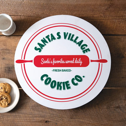 Colonial Tin Works Santa's Village Cookie Co Lazy Susan, 18-inch Diameter