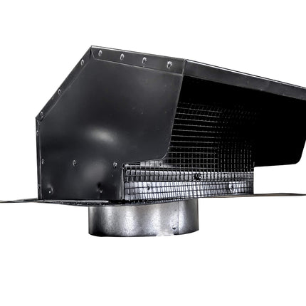 Builder's Best 012633 Galvanized Steel Roof Vent Cap with Damper & Removable Screen, 6" Diameter Collar, Black (Discontinued)