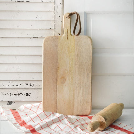 Colonial Tin Works 510460 Plank Cutting Board with Leather Strap, 20.50-inch Height