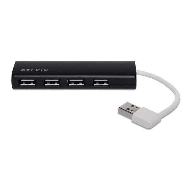 Belkin F4U042BT Ultra-Slim Travel Hub - 4-Port Ultra Slim ,Black