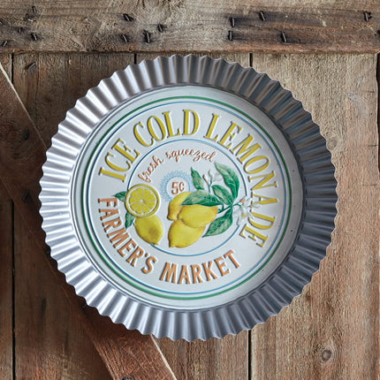 CTW Home Collection Ice Cold Lemonade Bottle Cap Decorative Sign, 21-inch Width, Home Decor, Wall Accent