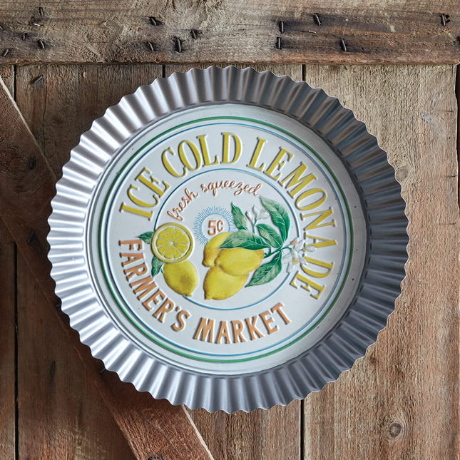 CTW Home Collection Ice Cold Lemonade Bottle Cap Decorative Sign, 21-inch Width, Home Decor, Wall Accent
