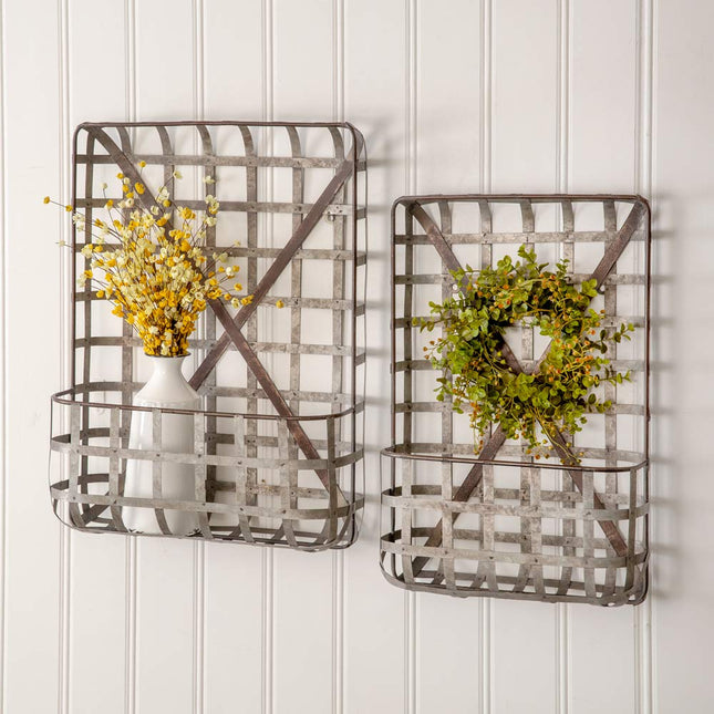 CTW Home Collection Set of Two Metal Tobacco Wall Pockets