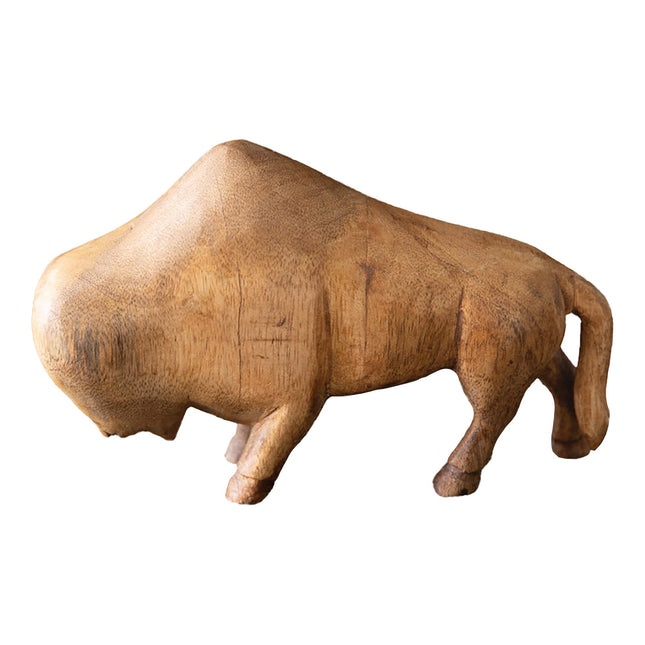 CTW Home Collection Hand-Carved Bison Figurine, 5.5-inch Height, Mango Wood, Home, Home Décor