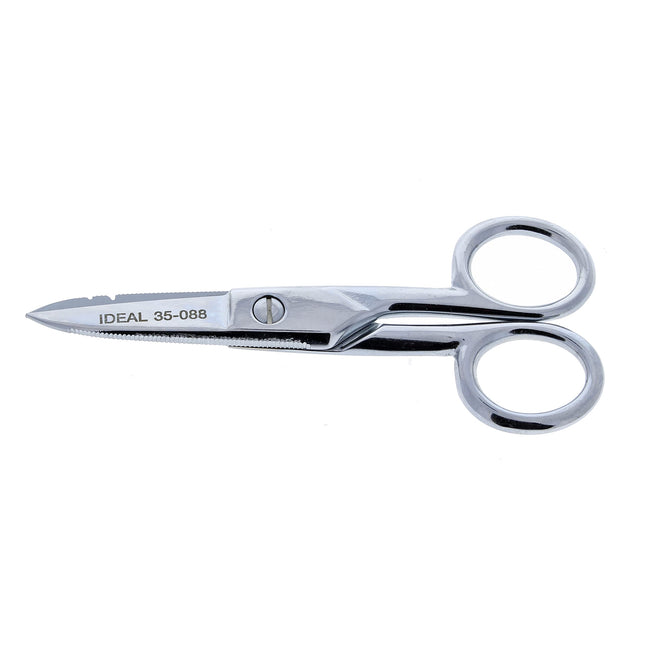 IDEAL Industries, Inc. 35-088 Electrician's Scissors, Heavy-Duty Scissors for 16 AWG Solid, 12 AWG Stranded Wire, 5 1/2 in., 1 Scissor