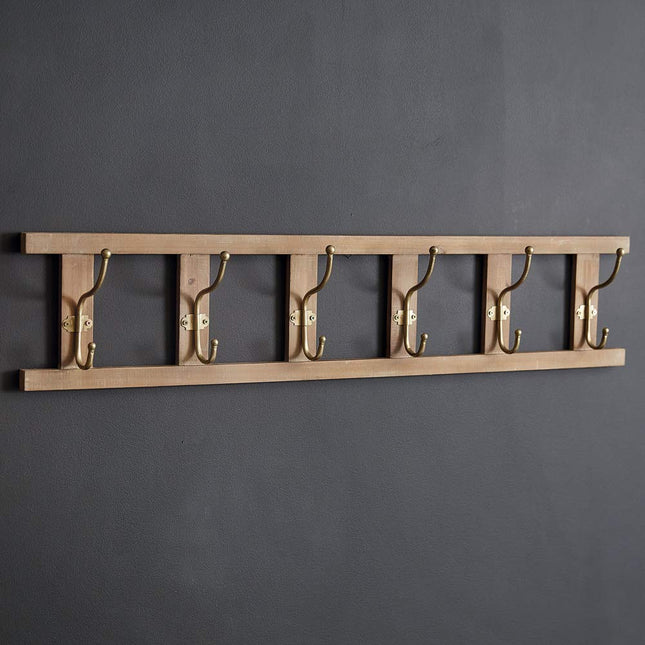 CTW Home Collection Ladder Six Hook Wall Rack