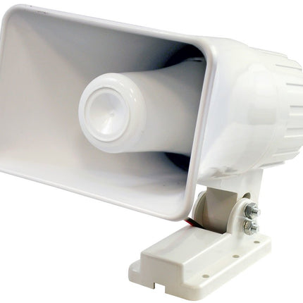 Pyle Indoor / Outdoor PA Horn Speaker - 6” Portable PA Speaker With 8 Ohms Impedance & 50 Watts Peak Power - Mounting Bracket & Hardware Included - Pyle PHSP4 White