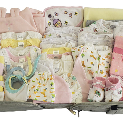 Girls 62 pc Baby Clothing Starter Set with Diaper Bag 808-62-Set