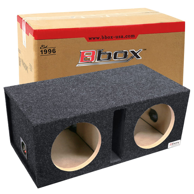 Bbox Dual Vented 10 Inch Subwoofer Enclosure - Pro Audio Tuned Dual Car Subwoofer Boxes & Enclosures - Premium Subwoofer Box Improves Audio Quality, Sound & Bass - Spring Loaded Speaker Terminals