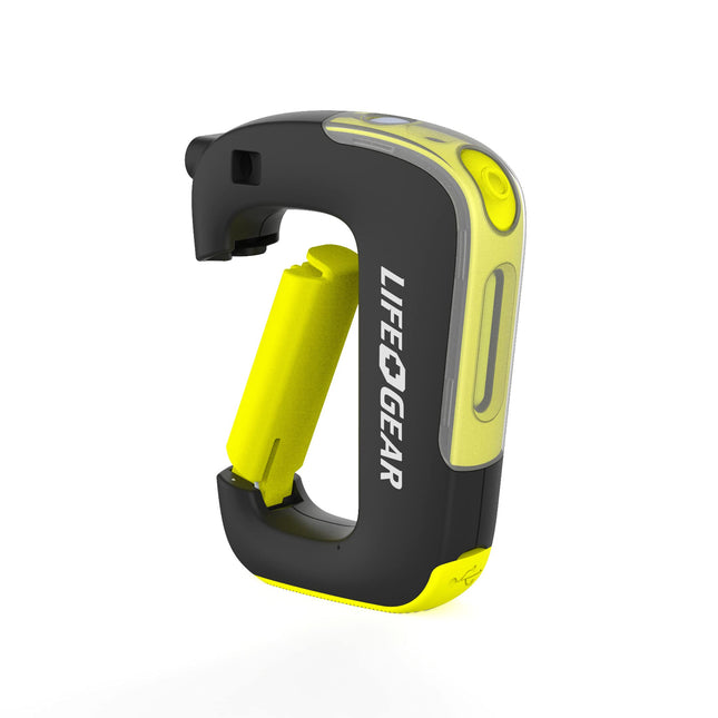 Life Gear Adventure Carabiner Light 250 Lumens - Safety Whistle/SOS Flasher/Magnetic Base Rechargeable bulit-in 2200mAH Run Time 70hrs for Camping/Hiking/Working/Outdoor Activities