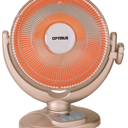 Optimus 14  Oscil Dish Remote Control Heater, Silver