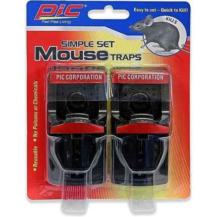 Pic PMT2 Plastic Mouse Trap, 2-Pack